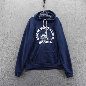 Where Im From Mens Navy Blue Snow Shoveling Hoodie‎ Sweatshirt XL Made USA NEW
